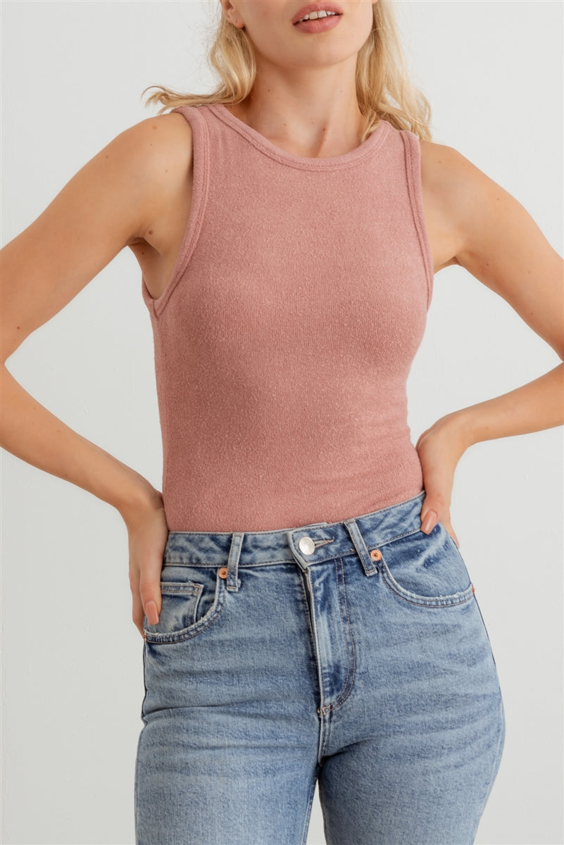 sleeveless knit bodysuit