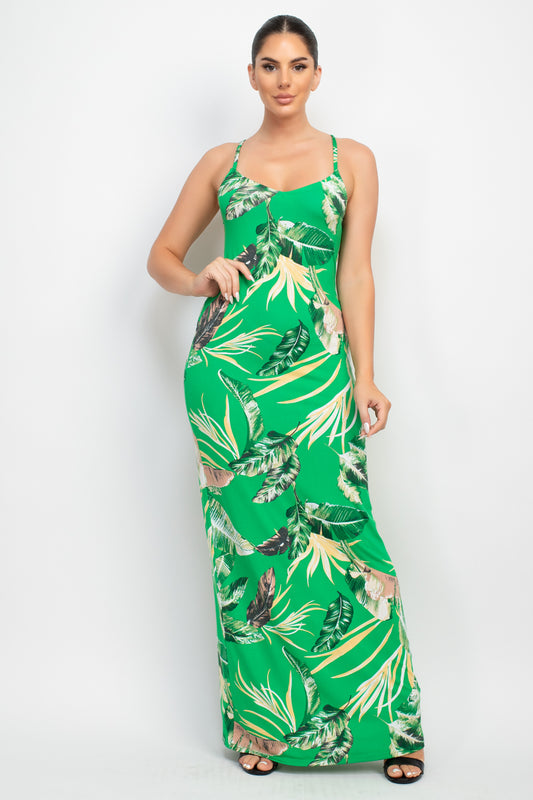 Tropical Print Maxi Dress