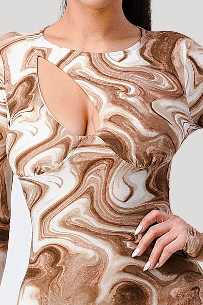 Marble Detail Mini Dress