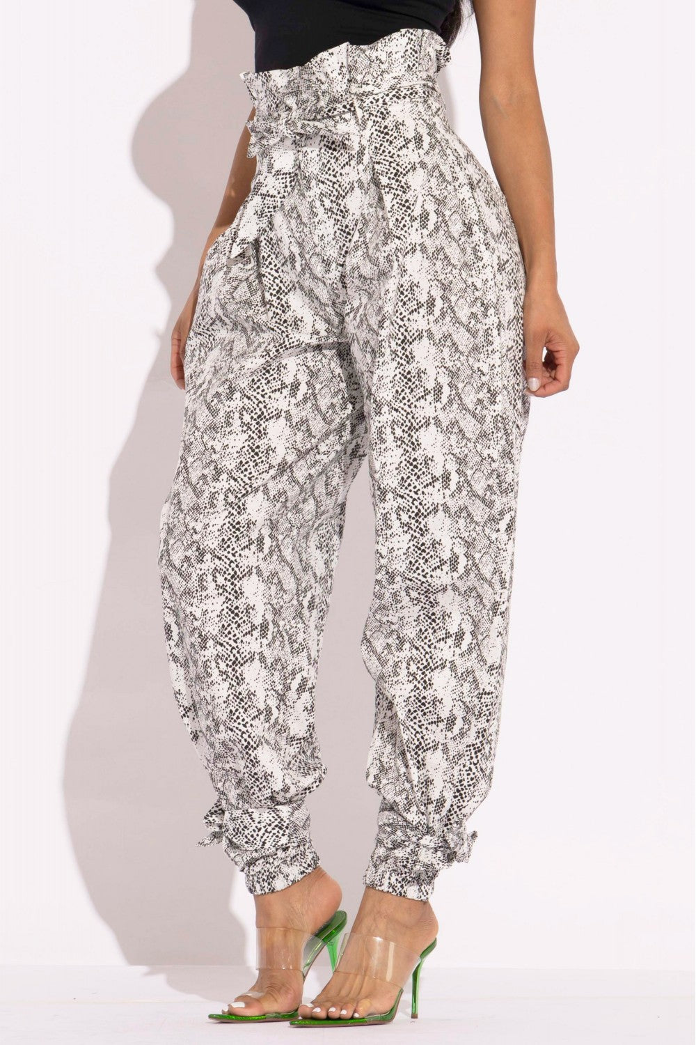 snake skin printed cargo pants