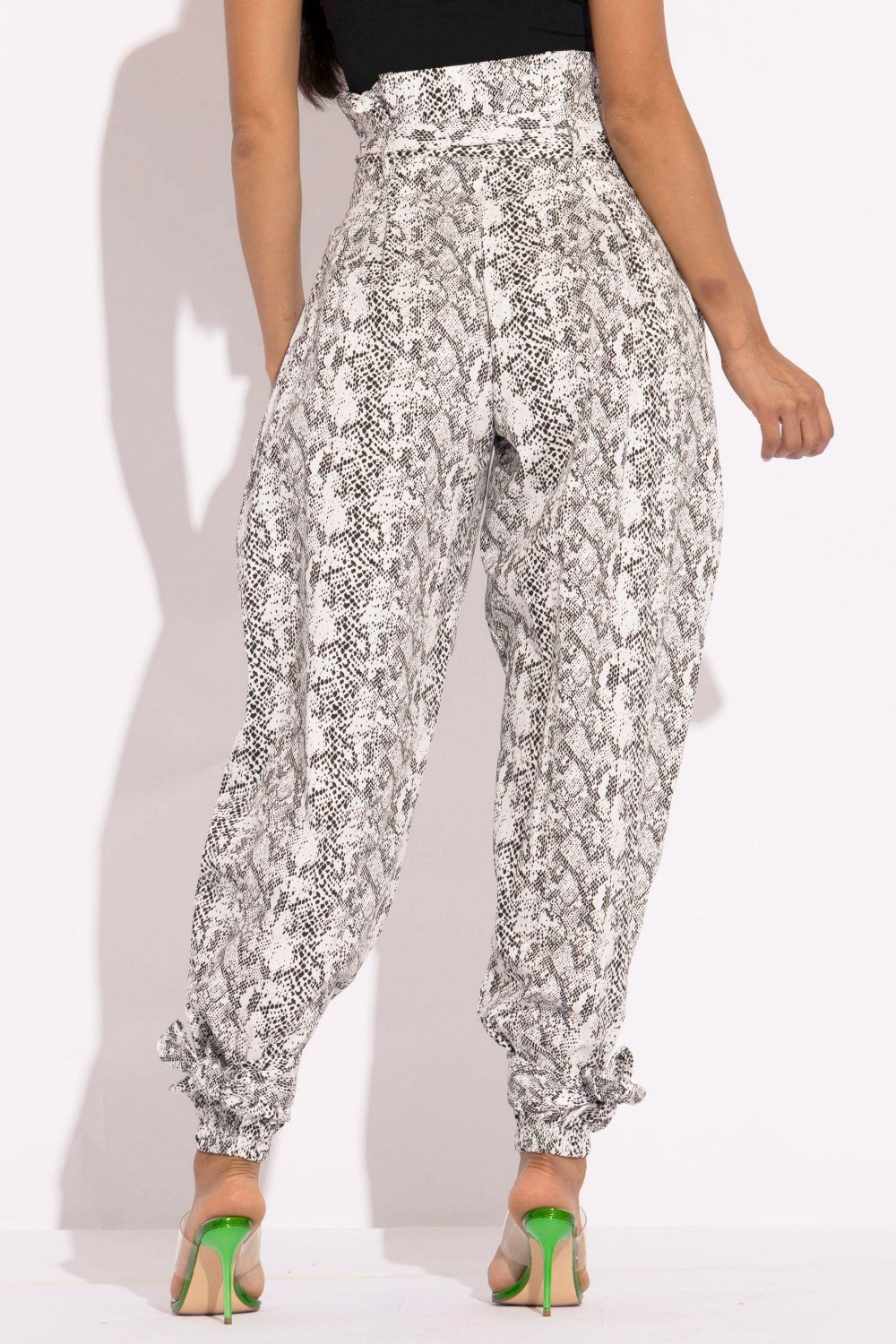 snake skin printed cargo pants