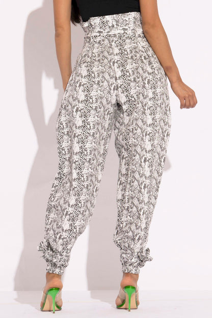 Snake Skin Printed Cargo Pants