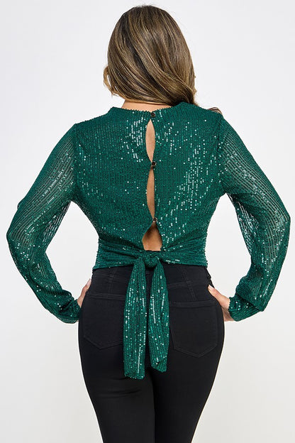 Sequin Long Sleeve Top