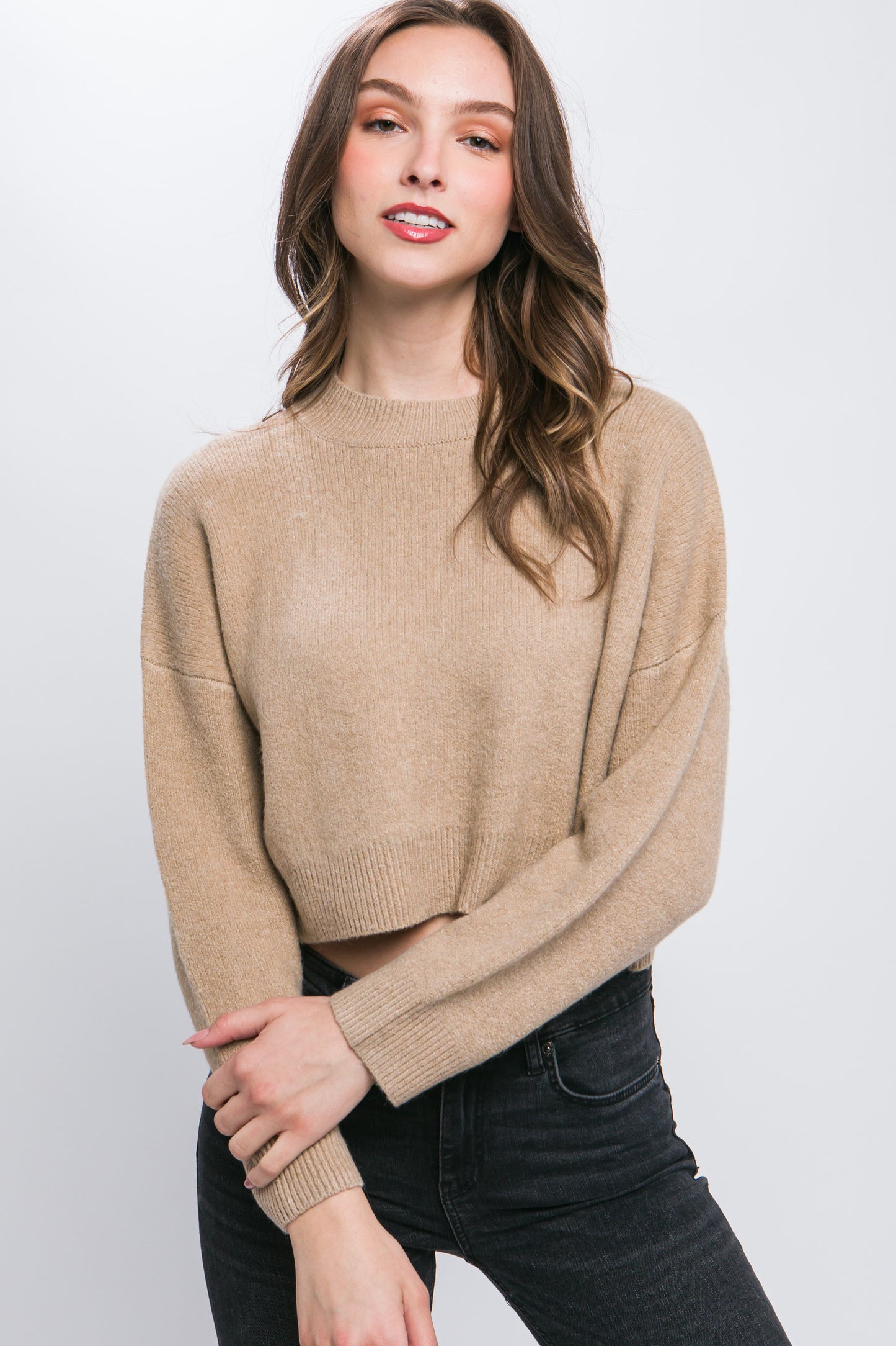 wool blend sweater top