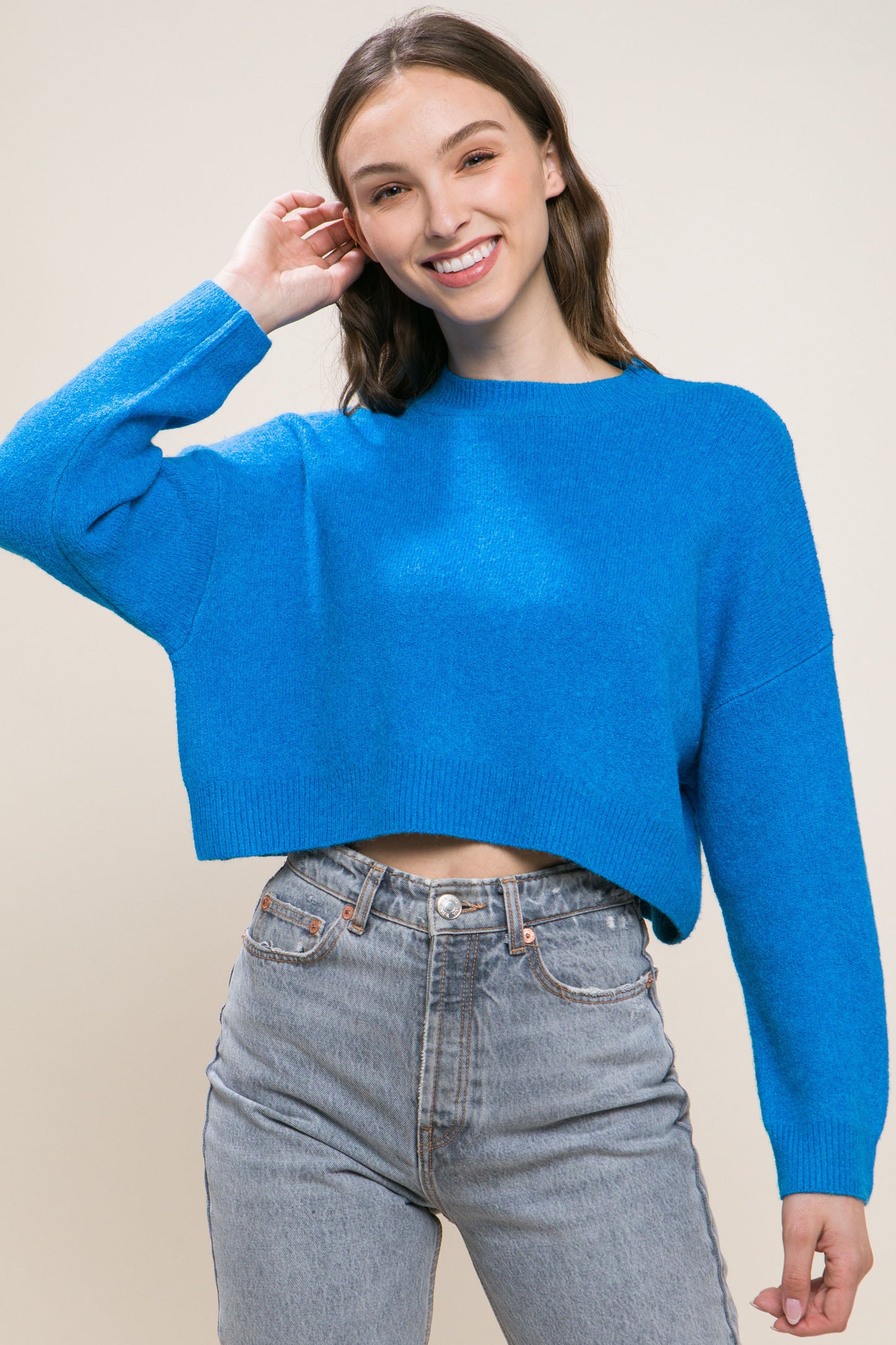 wool blend sweater top