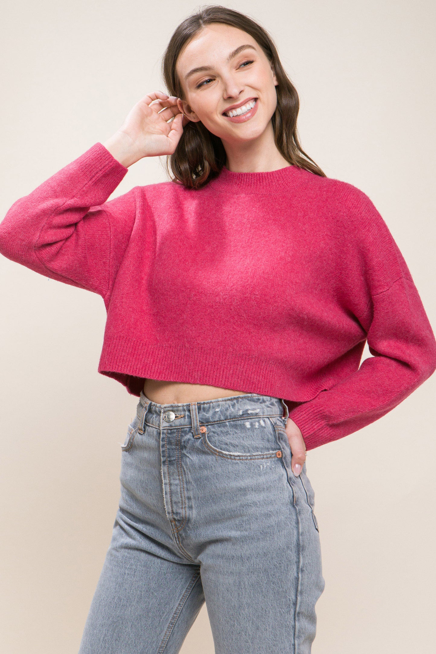 wool blend sweater top