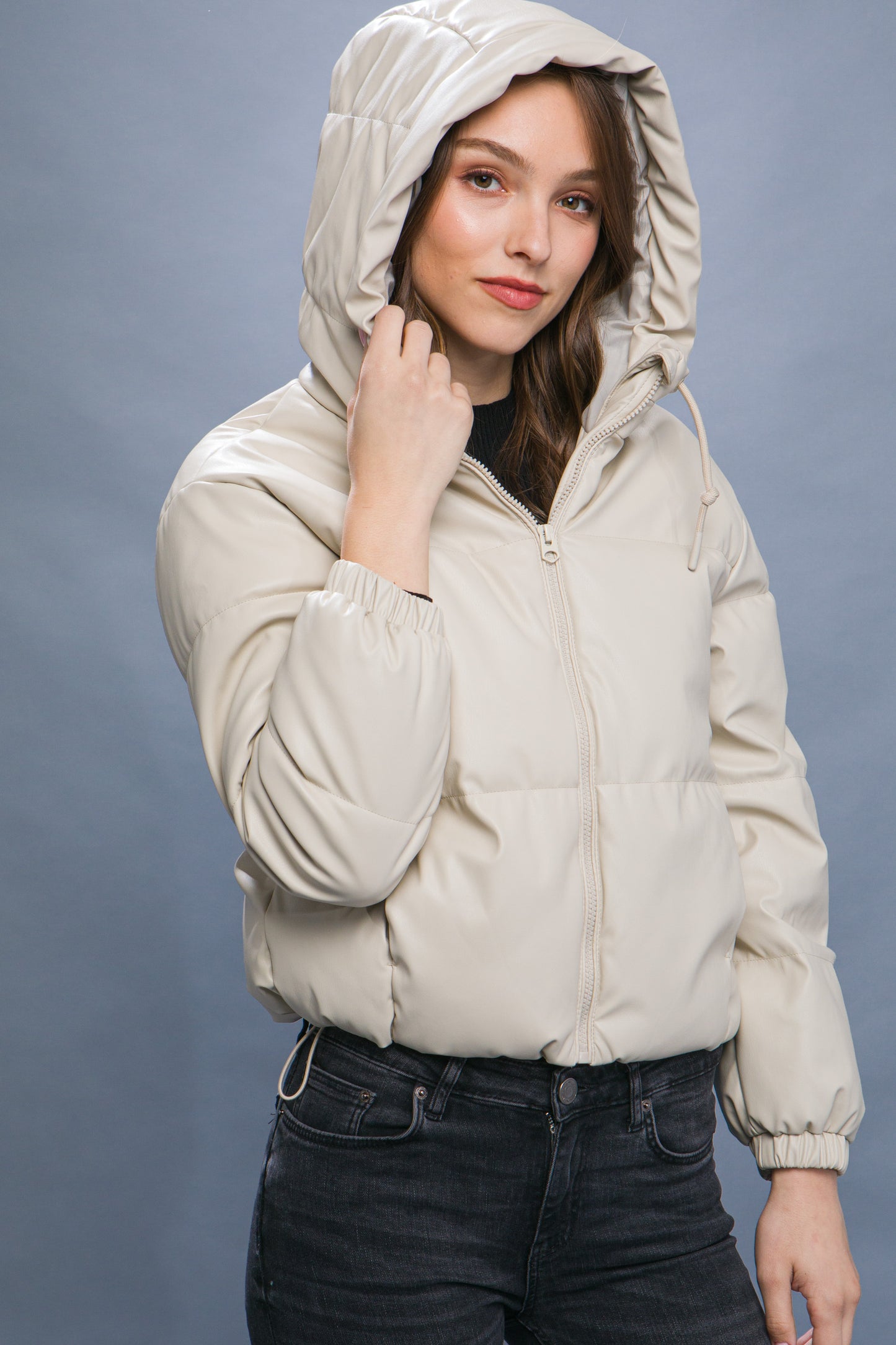 hooded puffer jacket