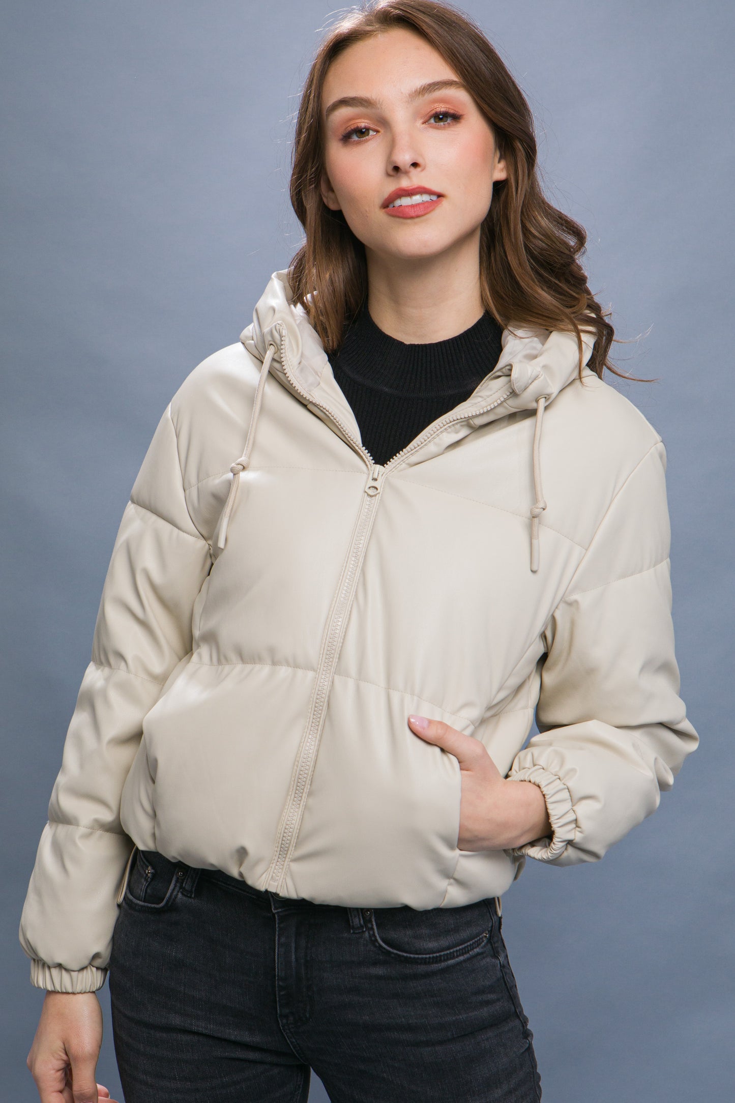 hooded puffer jacket