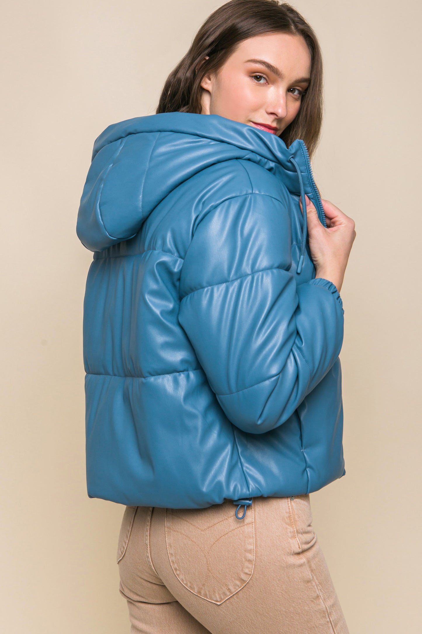 hooded puffer jacket