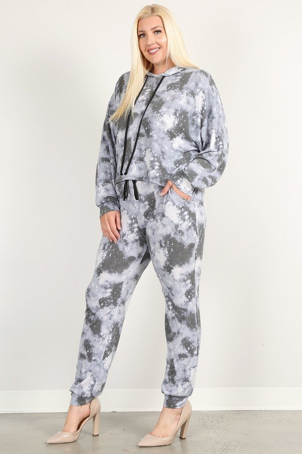 tie dye hoodie & pants set