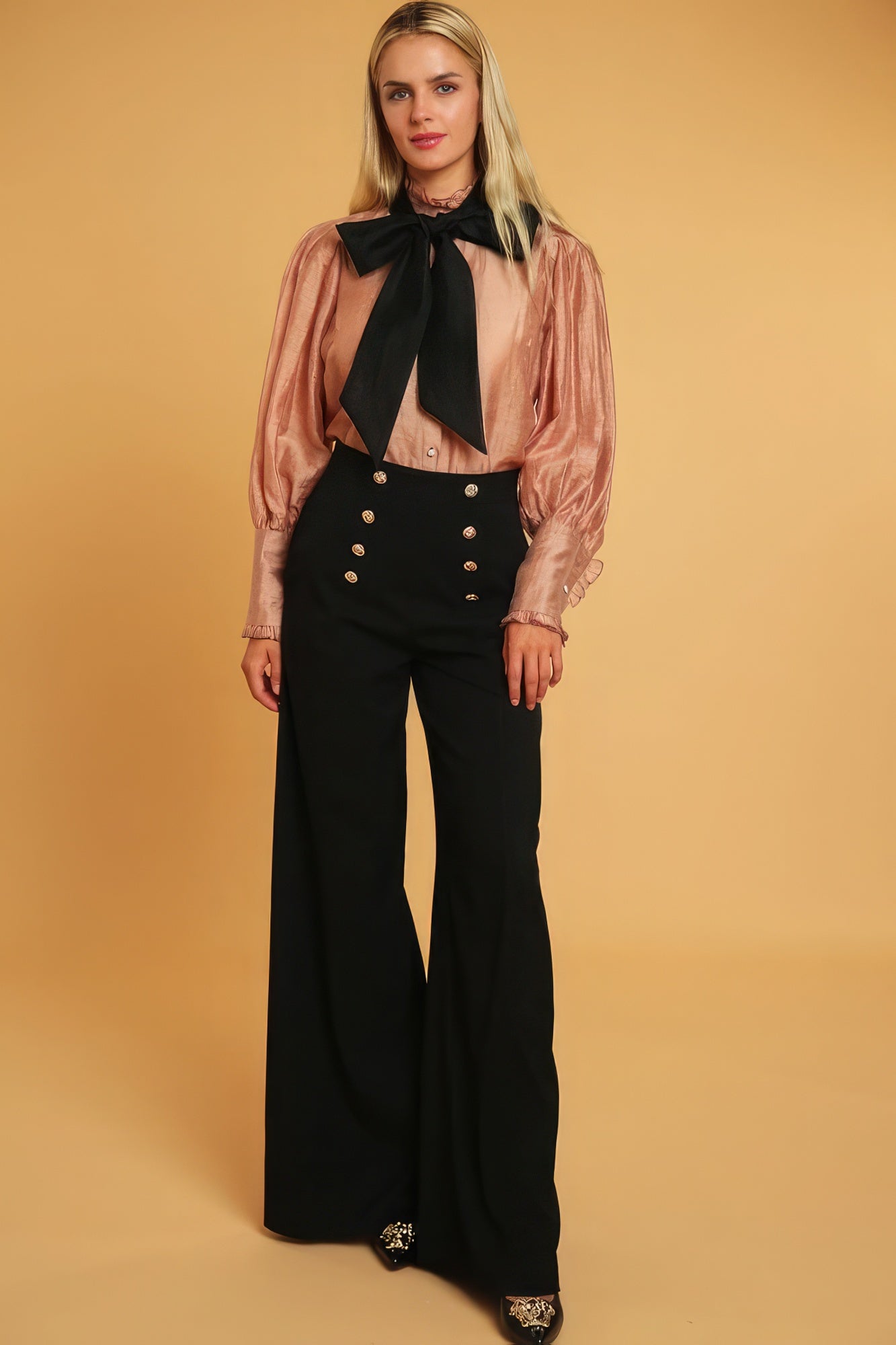 wide leg waist pants