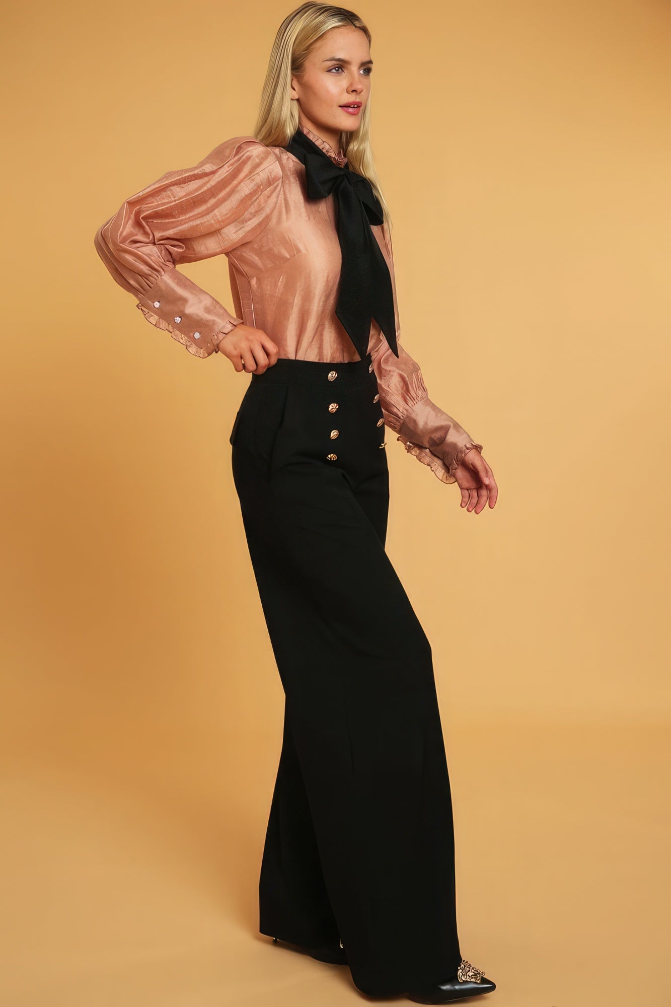 wide leg waist pants