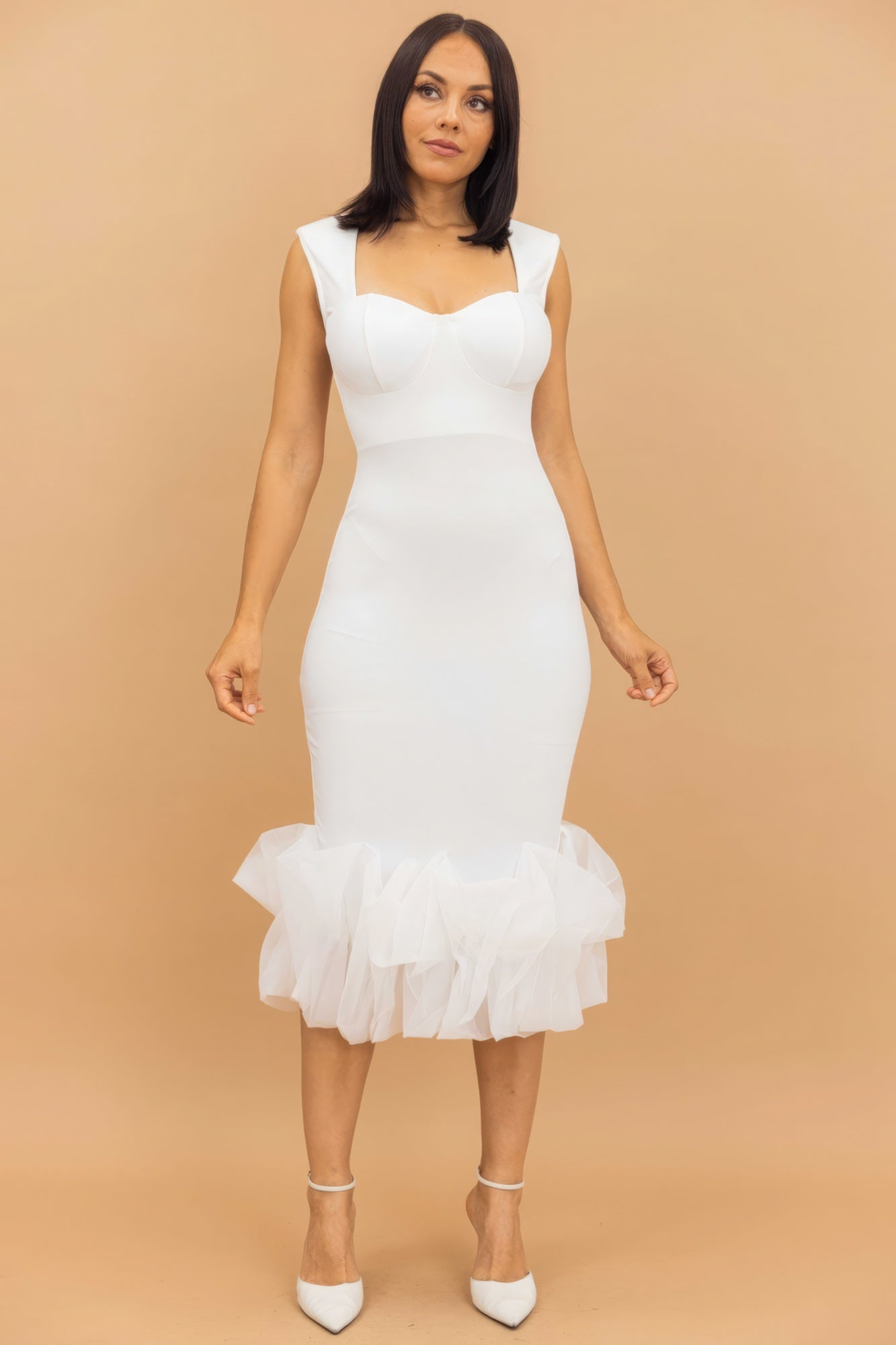 organza ruffle dress