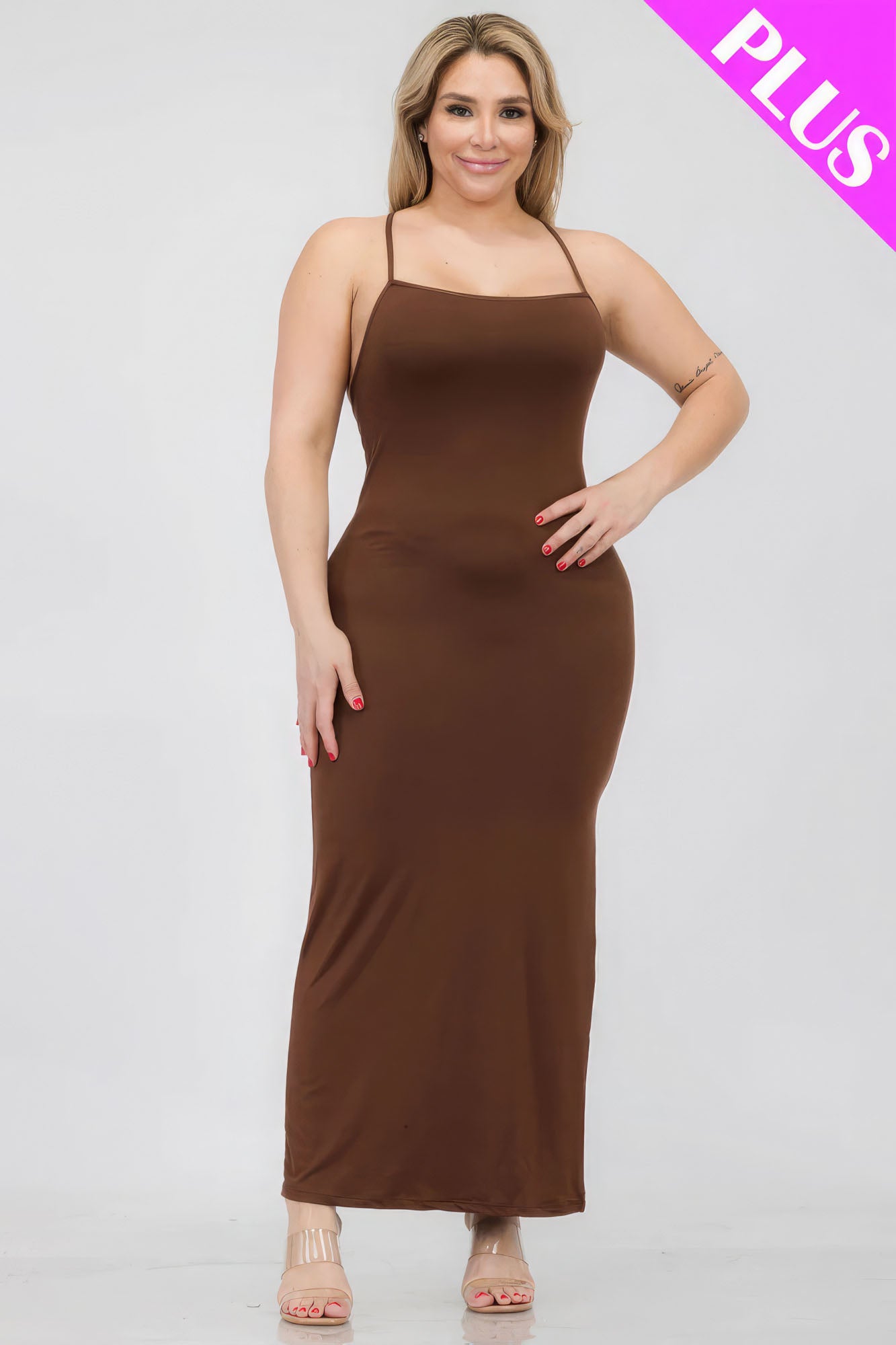 crisscross back maxi dress