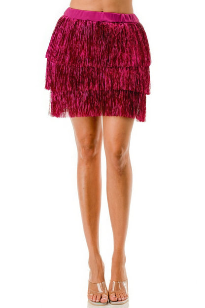 Metallic Fringe Skirt