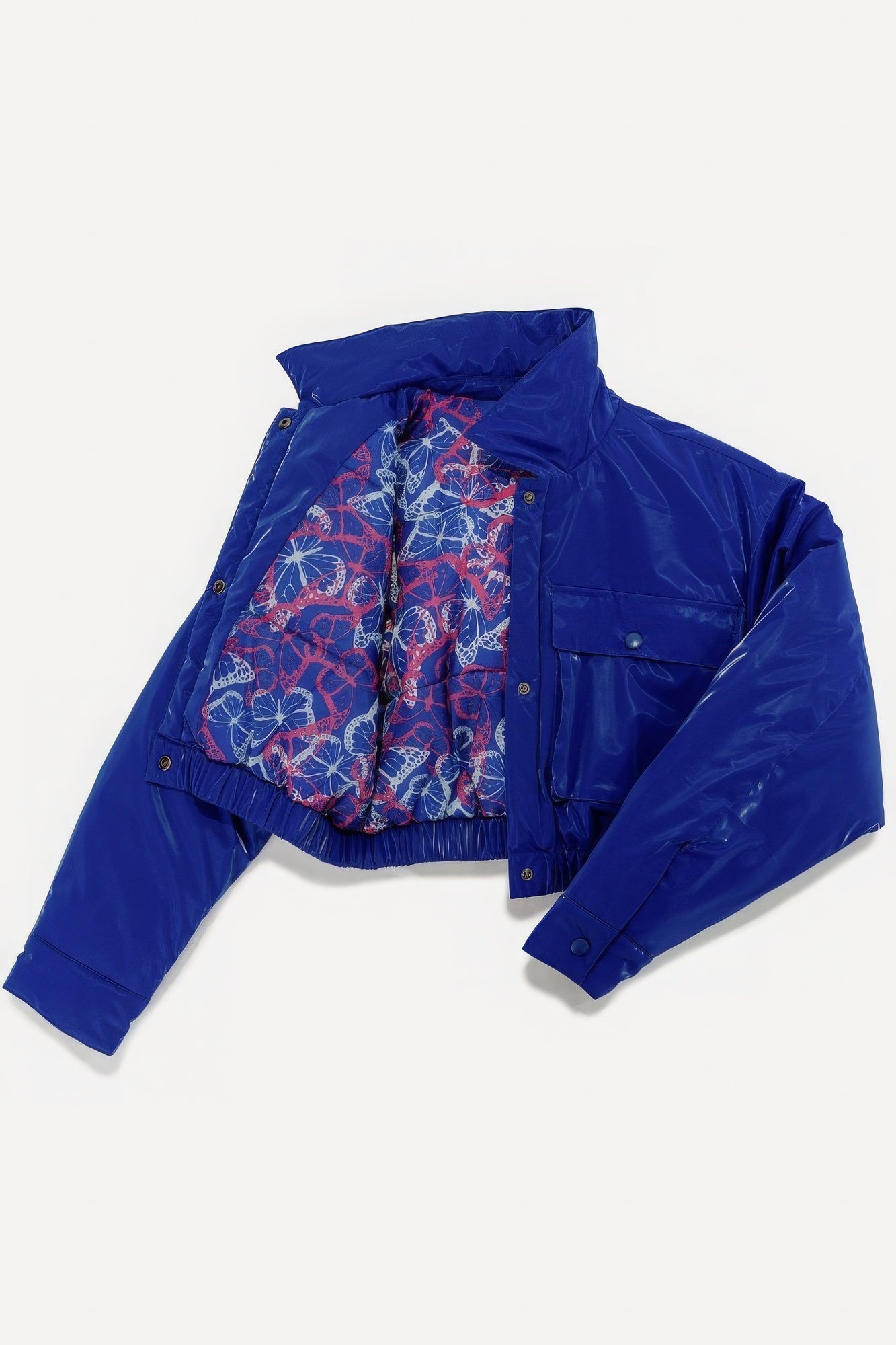 shiny puffer bomber jacket