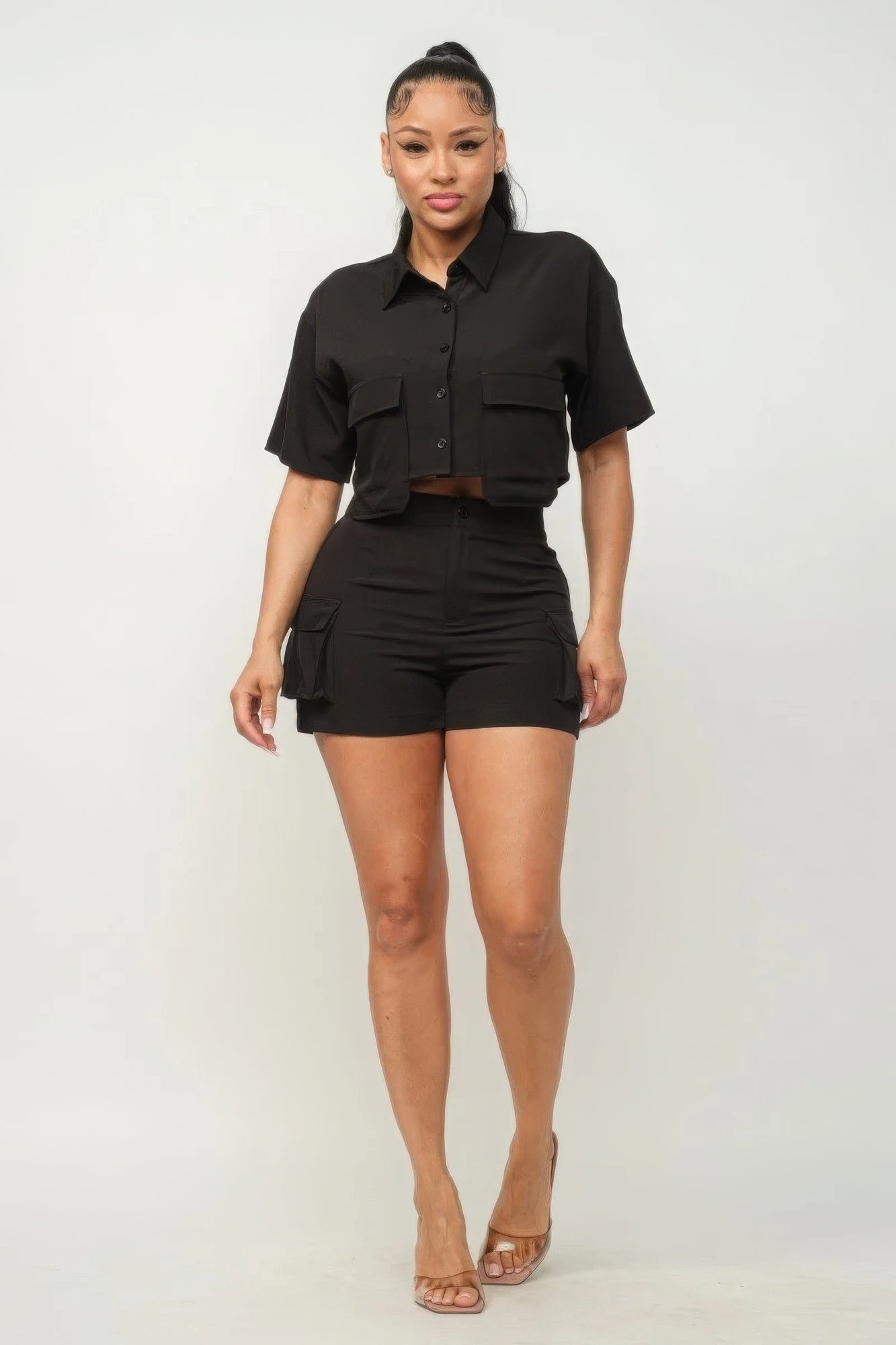 side pockets top & shorts set