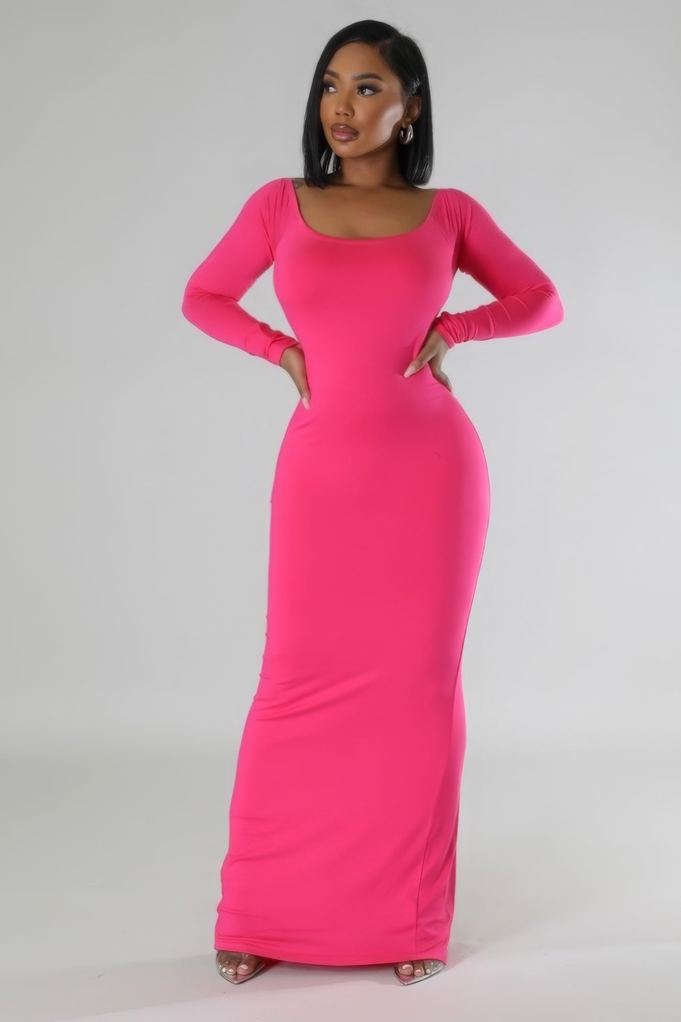 long sleeve stretch dress