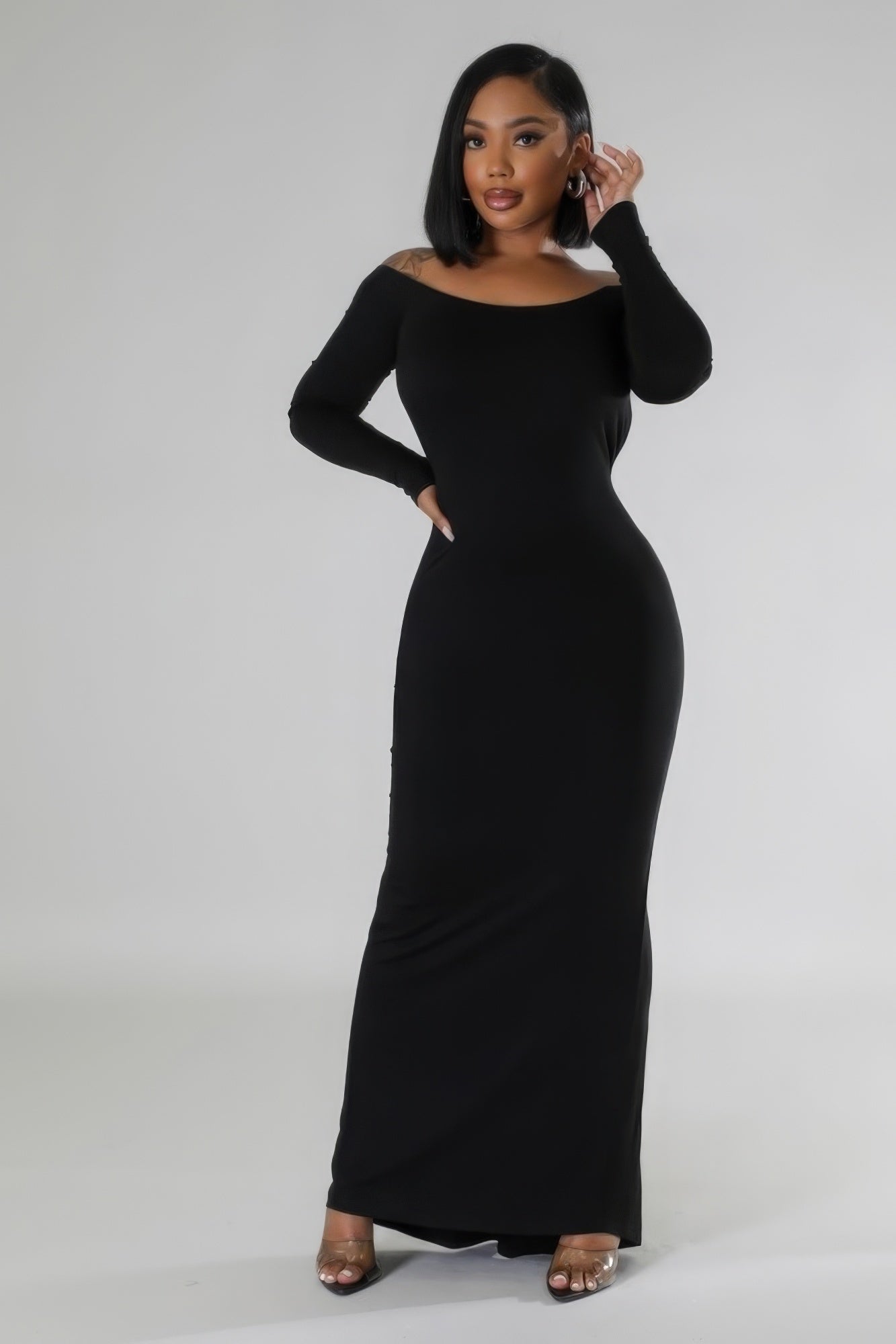 long sleeve stretch dress